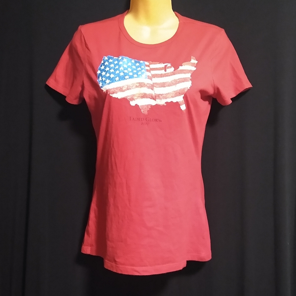 Faded Glory Red Medium (8-10) Short Sleeves T-Shirt